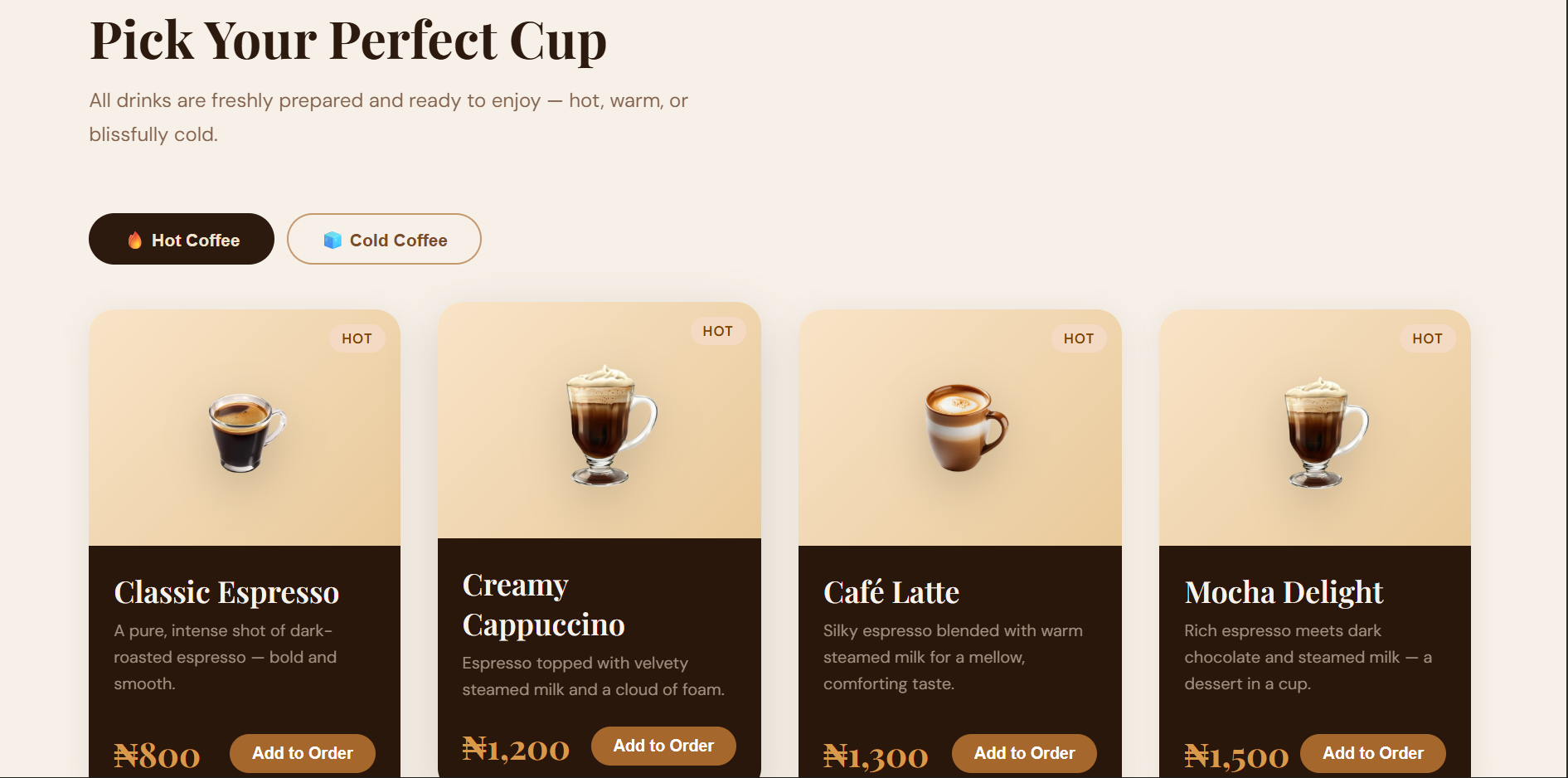 Polo's Coffee website design, image 3 of 4